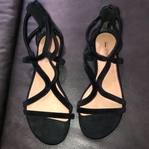 Call it spring black suede sandals